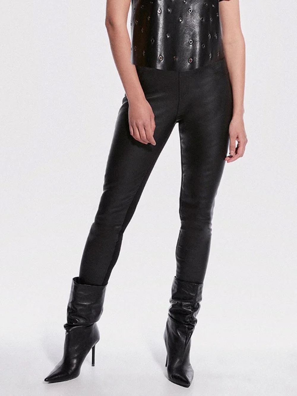 AS by DF Kiki Stretch Lamb Leather Leggings Black NWT Size M